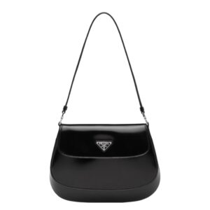 프라다[prada/블랙프라임]클레오 브러시드 레더 플랩 스몰 숄더백(블랙)